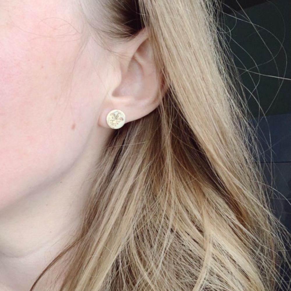 Vintage Earrings 12K Gold Fill French fleur de lis